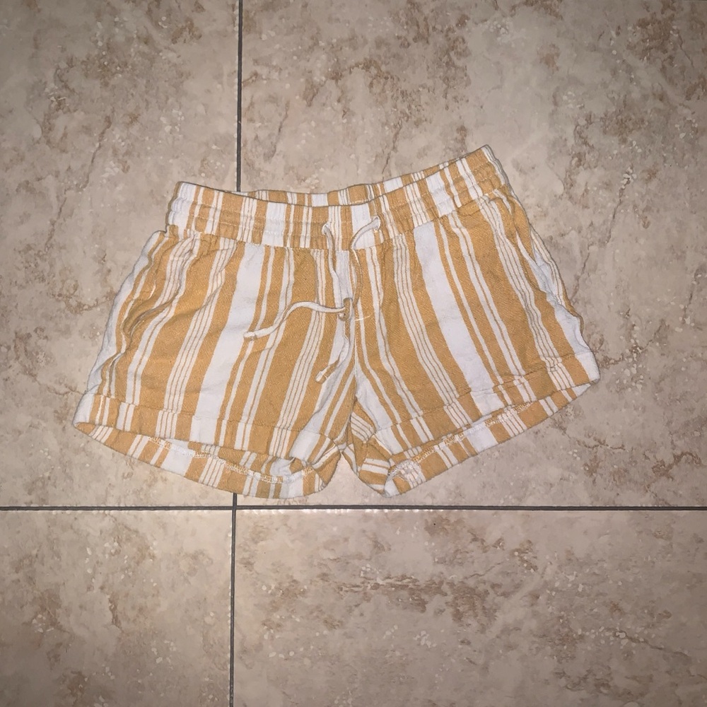 Striped white and orange shorts